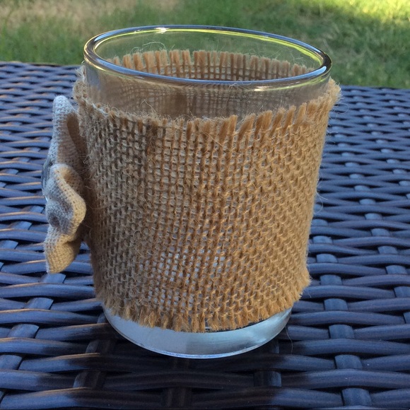 Kirkland Signature Accents Kirklands Glass Burlap Votive Candle
